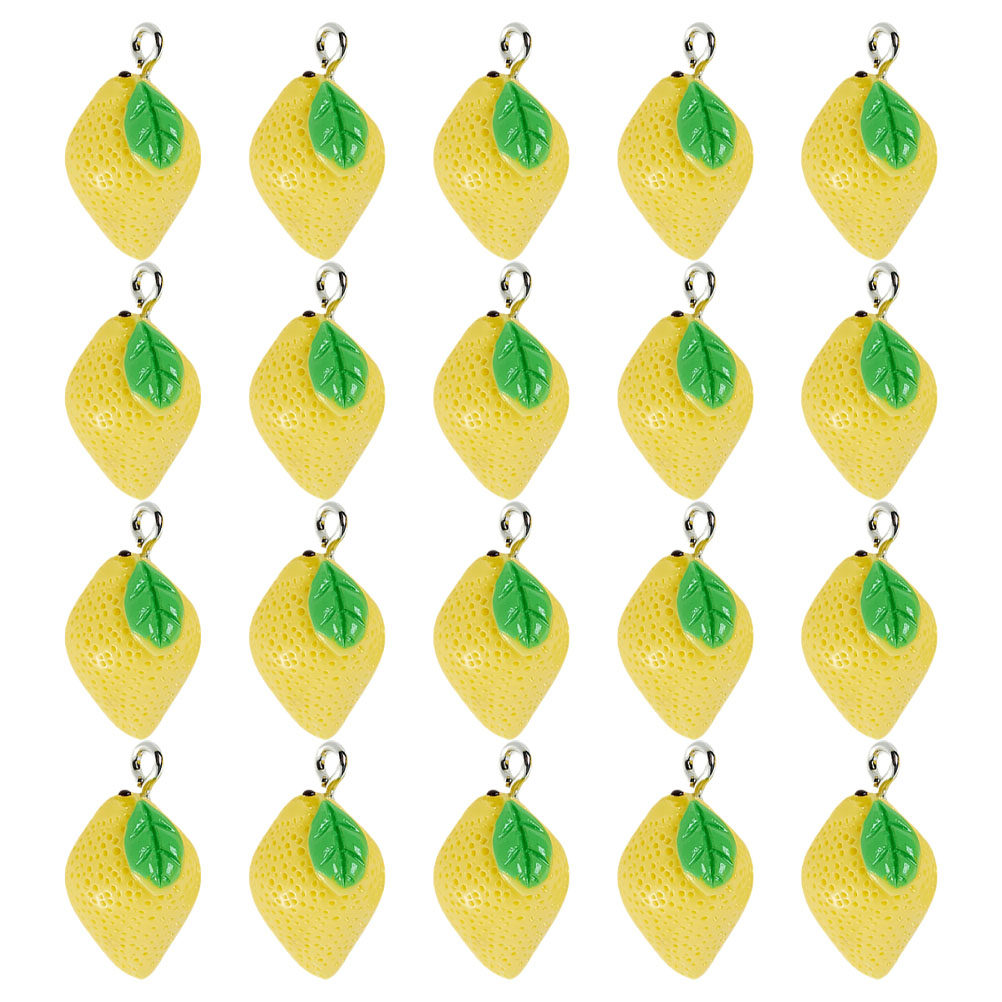Crafting Resin - 20Pcs Resin Lemon Charms Fruit Pendants