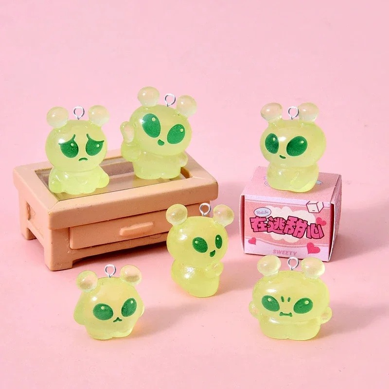 10Pcs Luminous Mini Green Alie - Resin Craft Projects ulasan dan harga