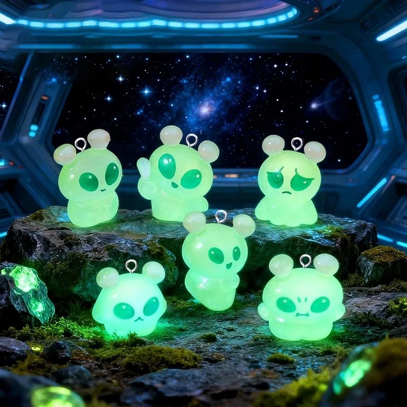 10Pcs Luminous Mini Green Alie - Resin Craft Projects ulasan dan harga