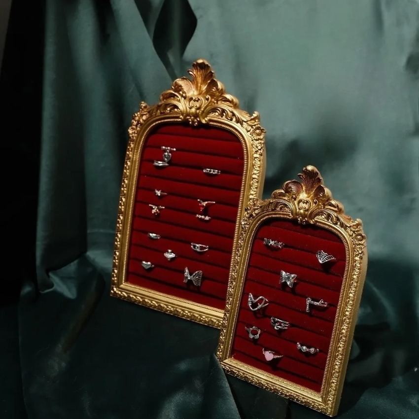 Jewelry Storage Shelf Velvet V - Wood Ring Blank ulasan dan harga