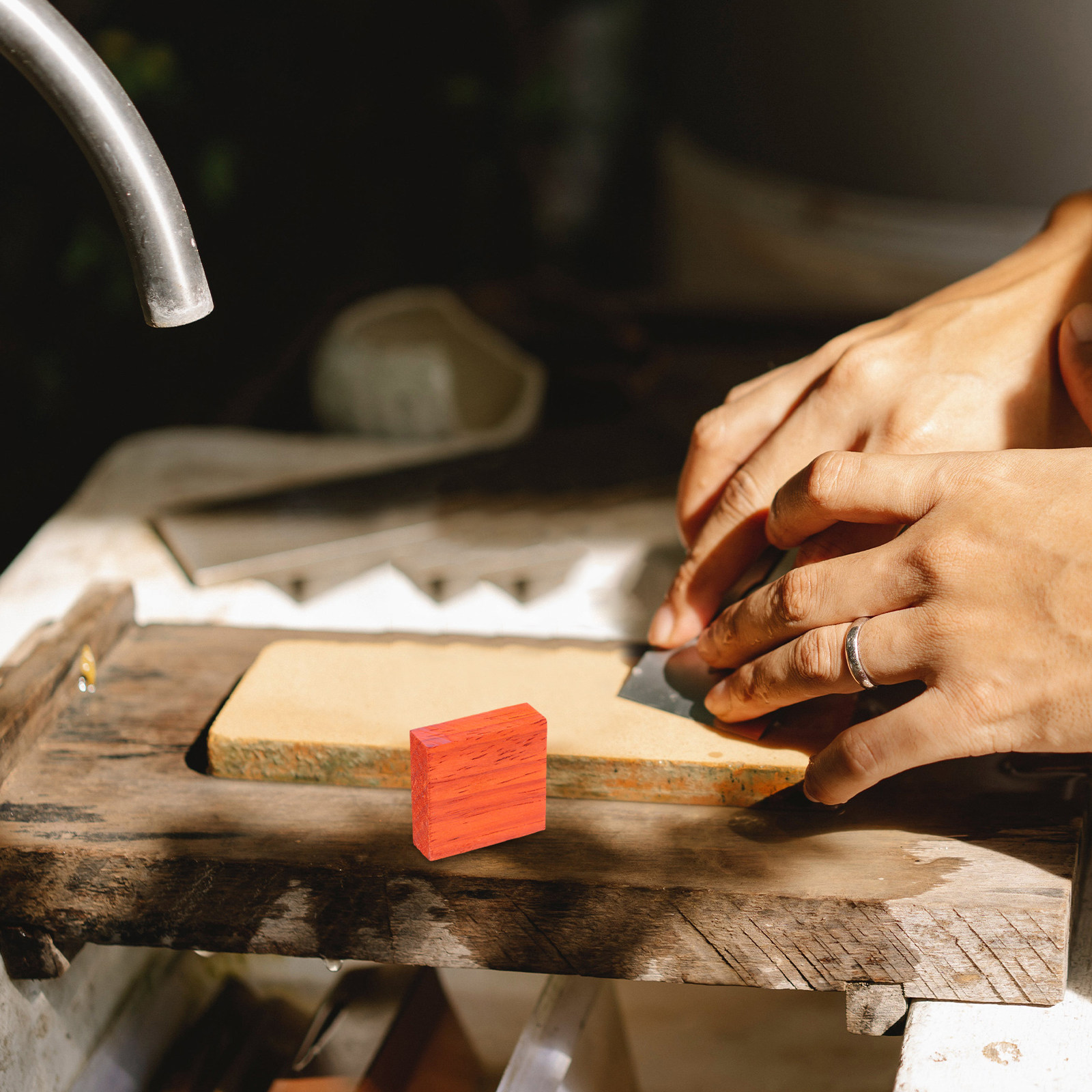4Pcs Handmade Wooden Rings DIY - Wood Ring Blank ulasan dan harga